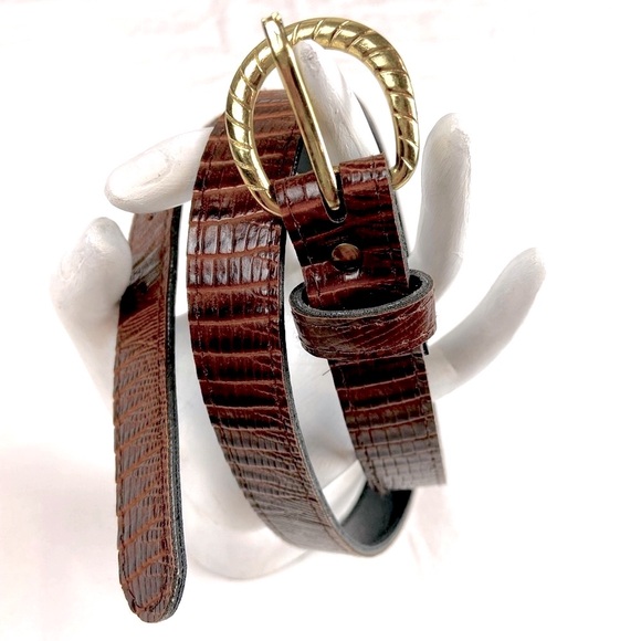 Accessories - Skinny faux crocodile belt thin width like new